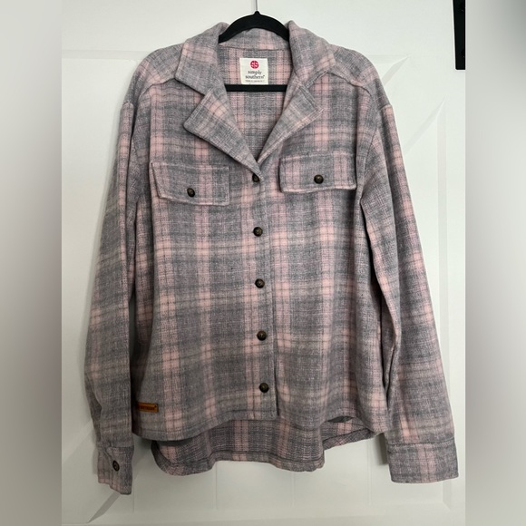 Simply Southern Pink Plaid Shacket - Picture 2 of 6